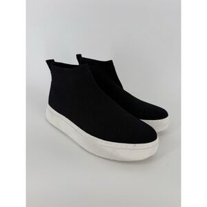Eileen Fisher Recycled Stretch Knit Black/White Polis Sneaker Size 7.5 $195